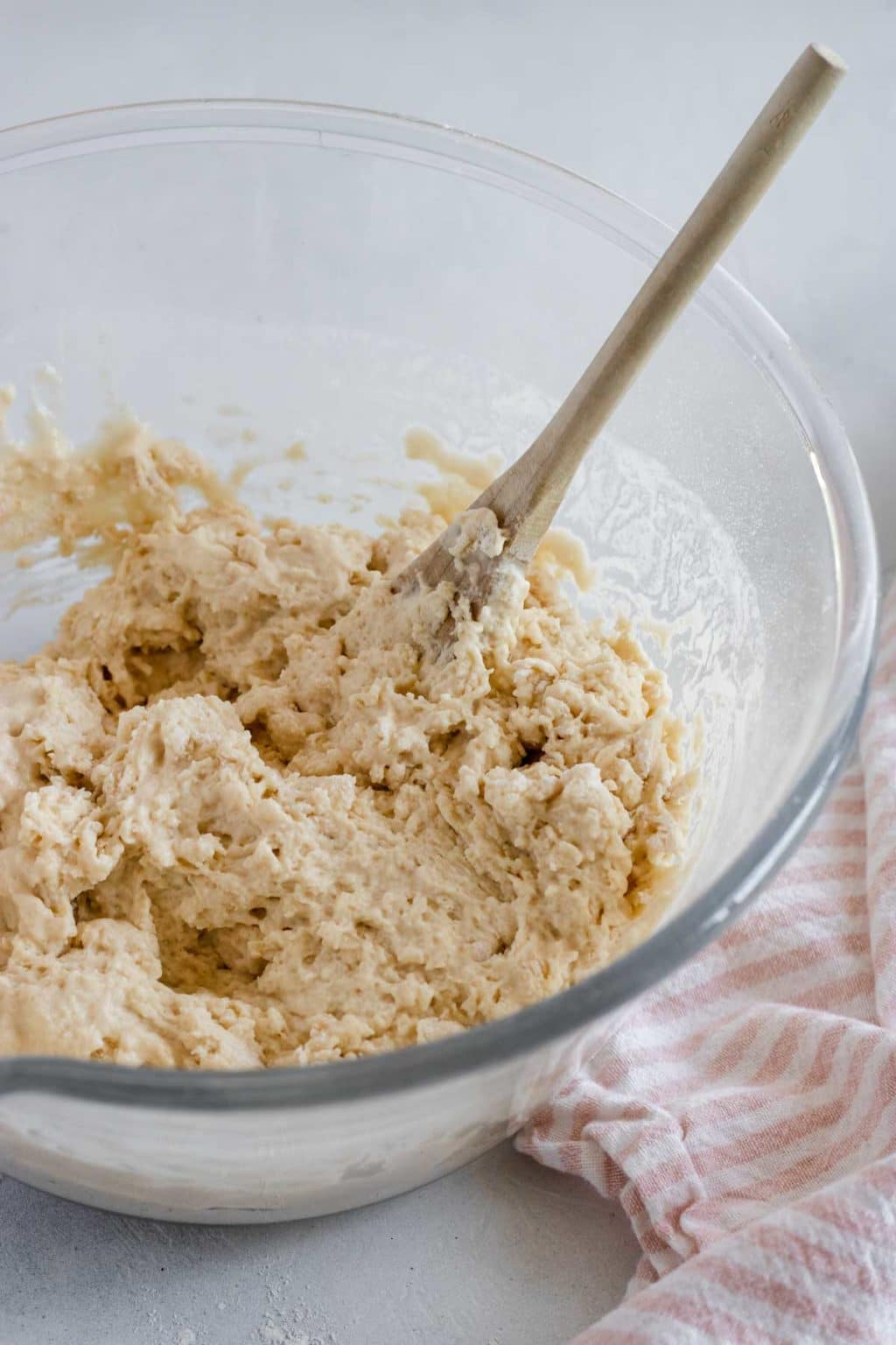 beer bread dough in a mixing bowl