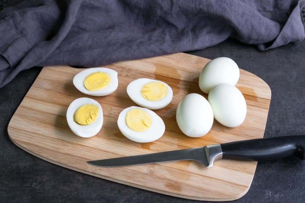 how to cut hard boiled eggs for deviled eggs