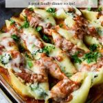 Ricotta and Spinach Stuffed Shells with pinterest text