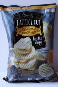 Lattice Cut Aged Cheddar Chips from Aldi