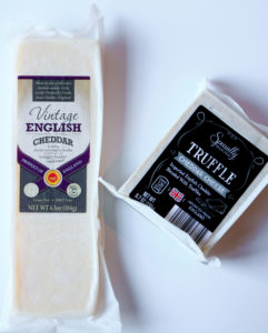Vintage Cheddar cheese and Truffle Cheese from aldi