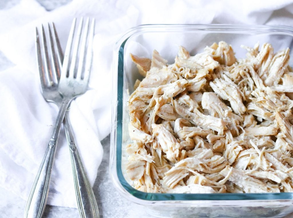 shredded chicken in a bowl