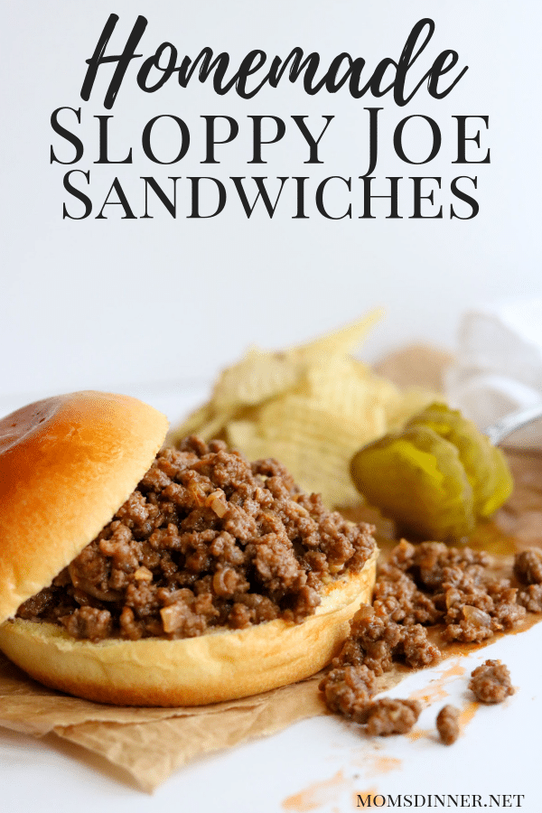 Homemade Sloppy Joe Sandwiches Pinterest Image