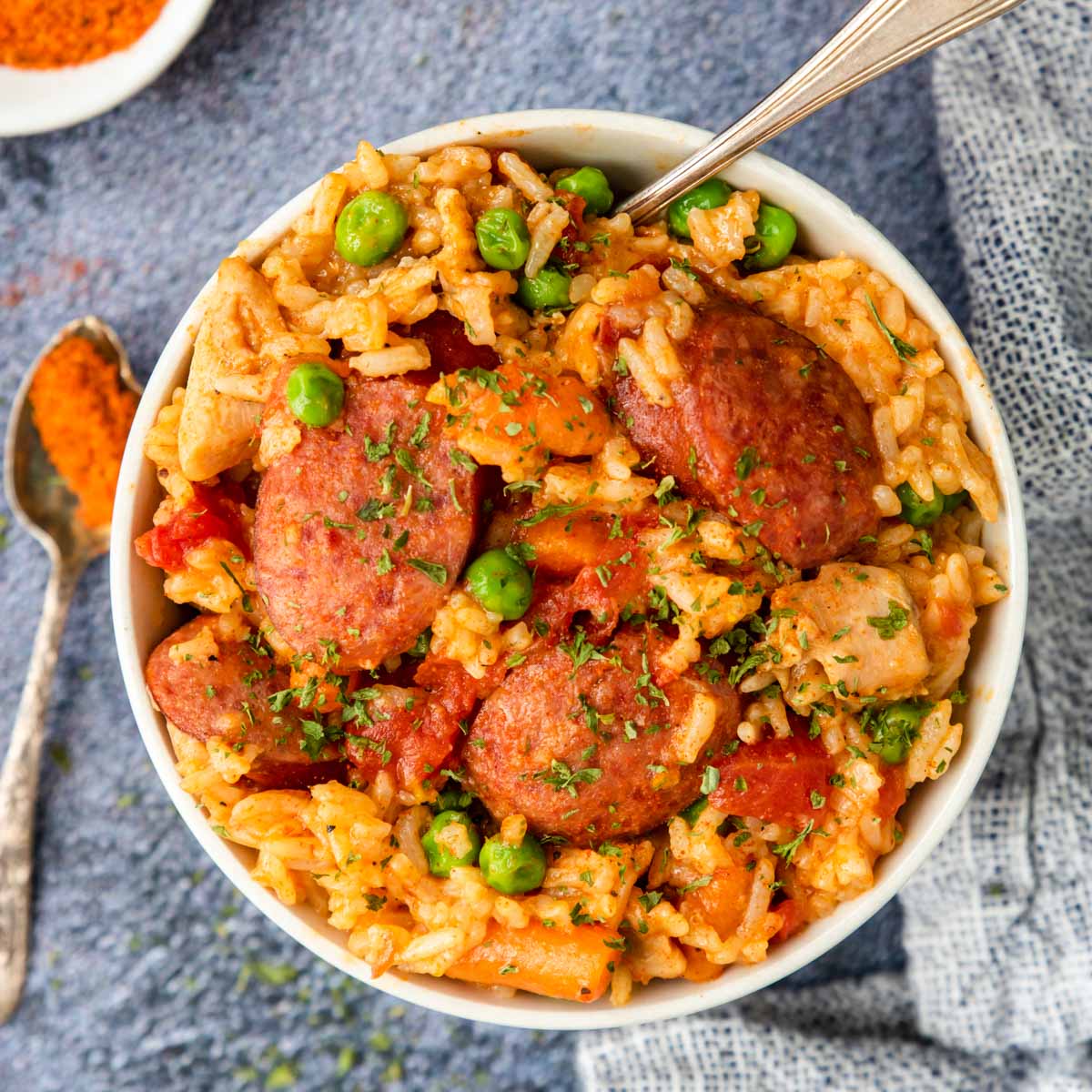Instant Pot Cajun Chicken and rice in a bowl