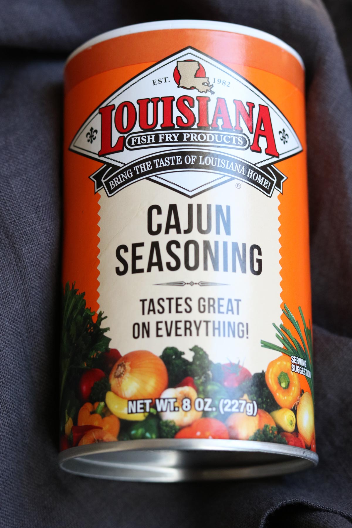 A can of Louisiana Fish Fry Cajun Spice