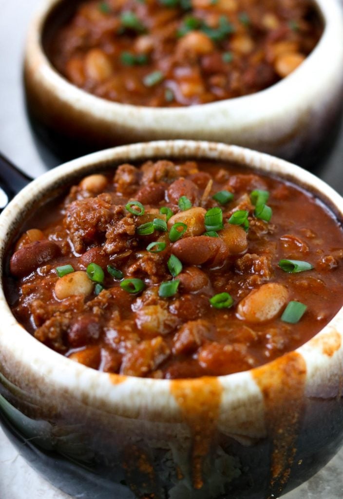 Classic chili in a bowl