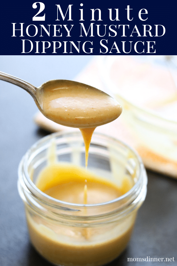honey mustard dipping sauce pin image with text