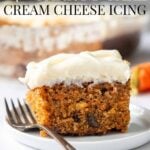 Pin image with text overlay for Grandma's Carrot Cake