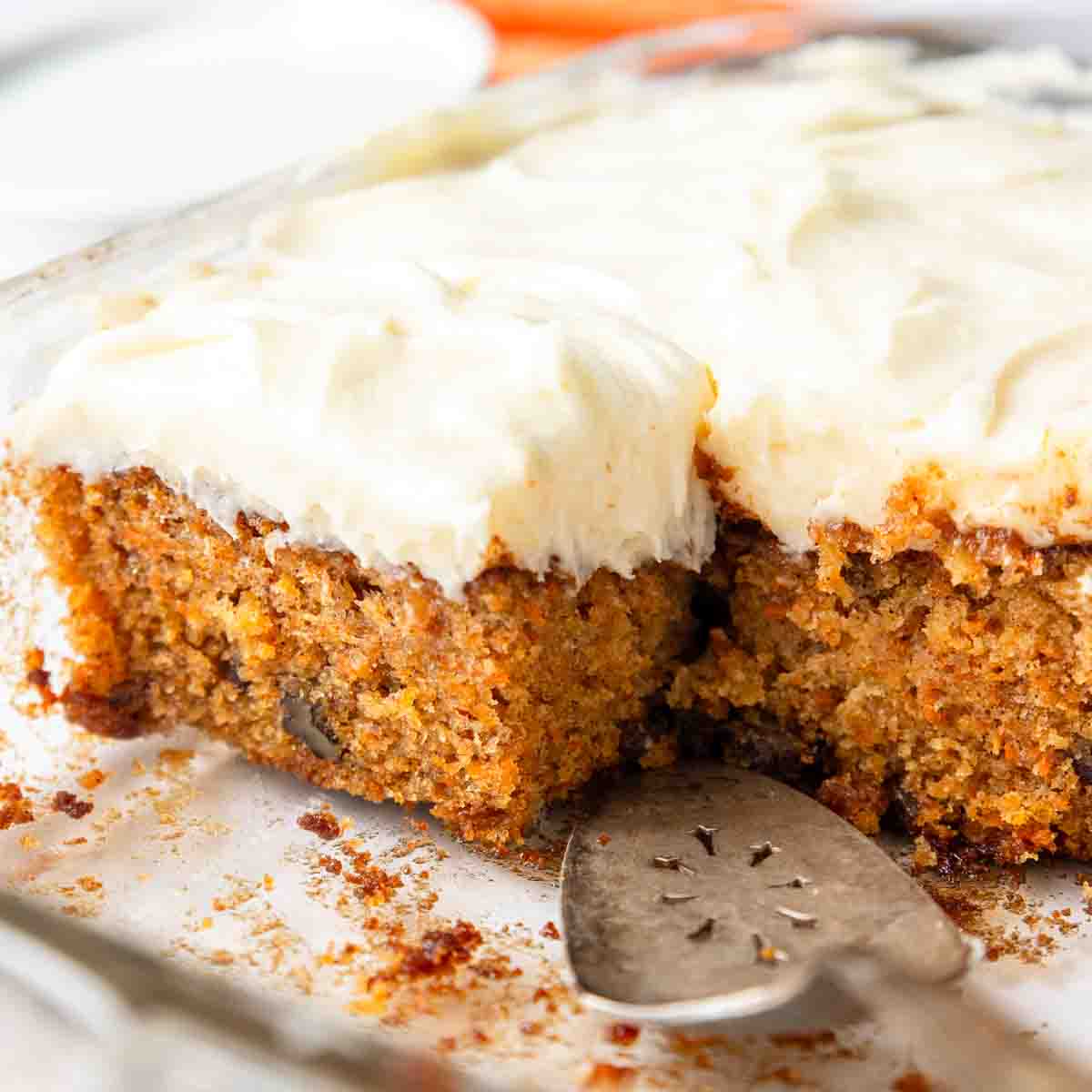 Grandma's Carrot Cake with Cream Cheese Buttercream in a 9x13 pan