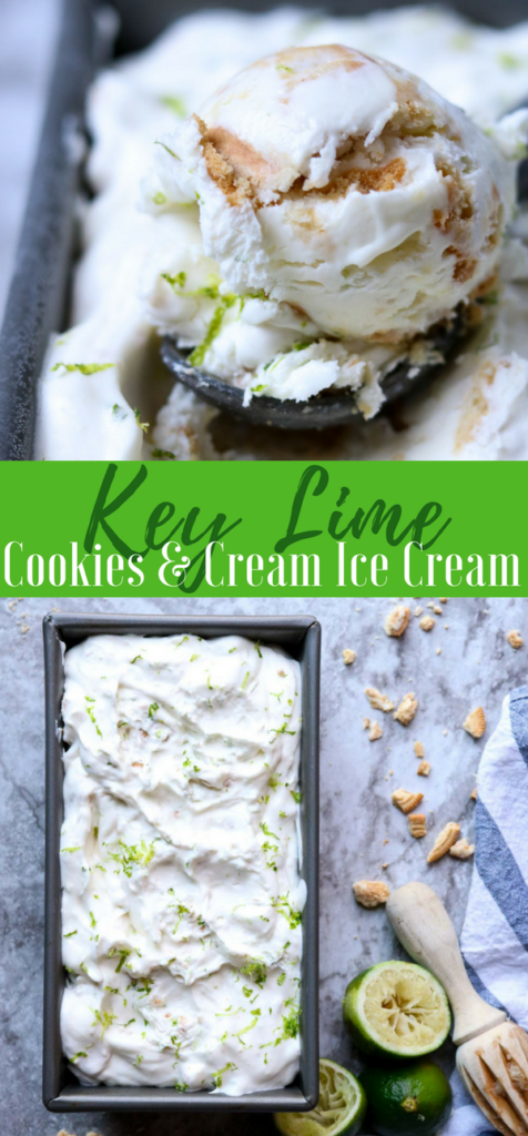 No Churn Key Lime Cookies & Cream Ice Cream Pinterest Image
