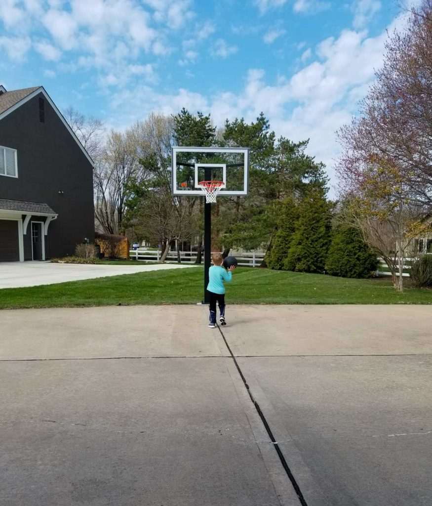 Kyle playing basketball