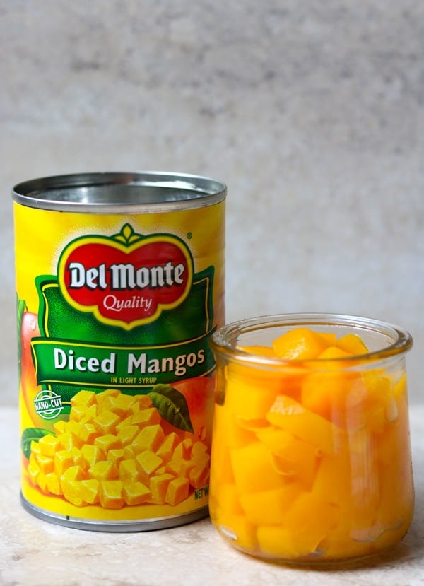 a can of diced mangos 