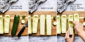 steps for making a zucchini boat