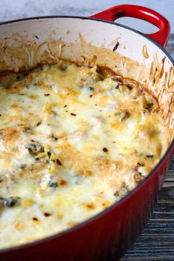 Dutch Oven Spinach Artichoke Lasagna