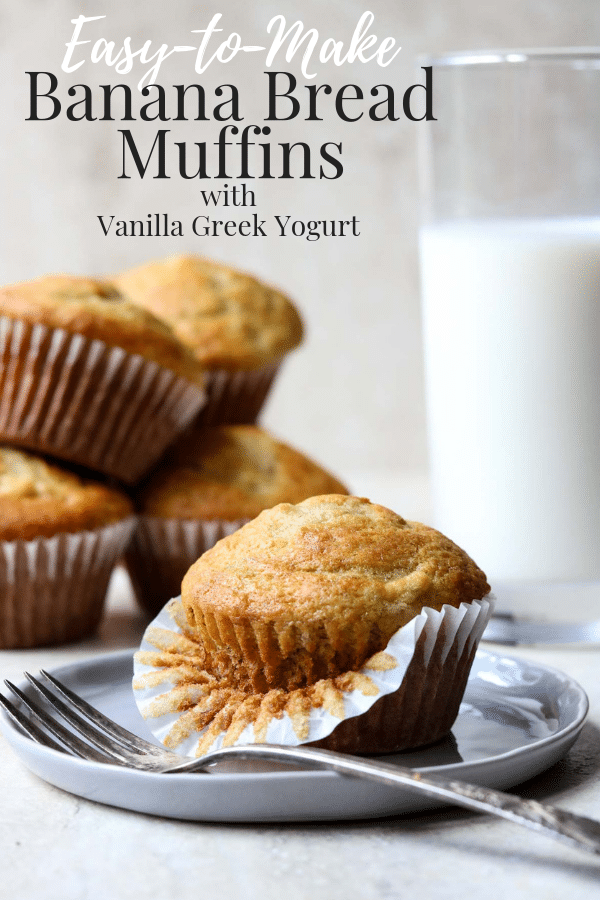 Easy Banana Bread Muffins Made with Greek Yogurt Mom's Dinner