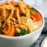 chicken pot roast topped with french fried onions, pinterest image