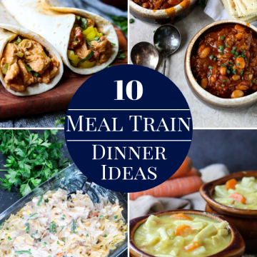 meal train dinner ideas pin image