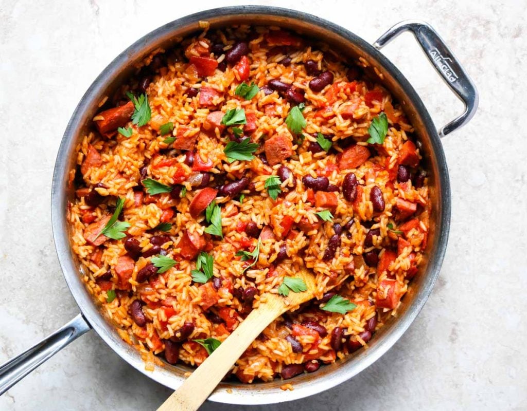 One Skillet Dirty Rice & Beans - Mom's Dinner