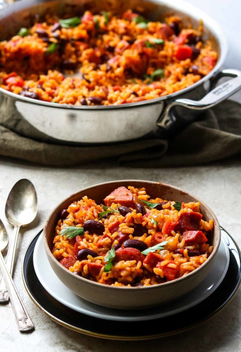 One Skillet Dirty Rice & Beans - Mom's Dinner