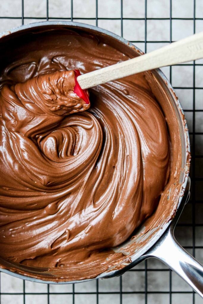 chocolate and butterscotch melted in a pot