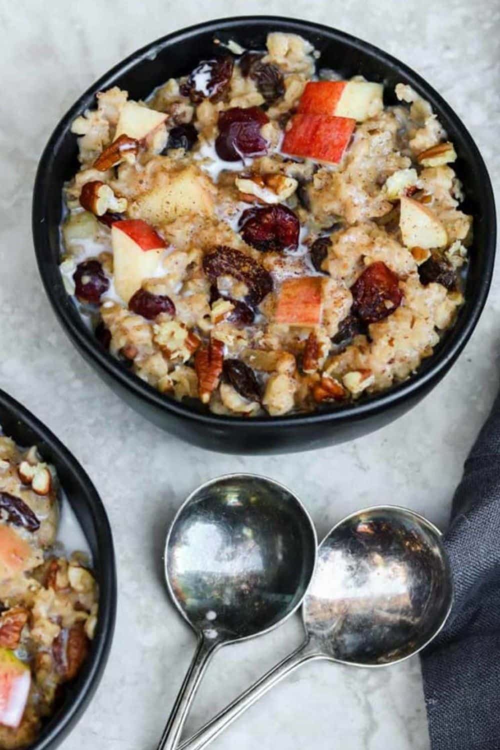 Oatmeal Loaded with Fruit & Nuts Mom's Dinner
