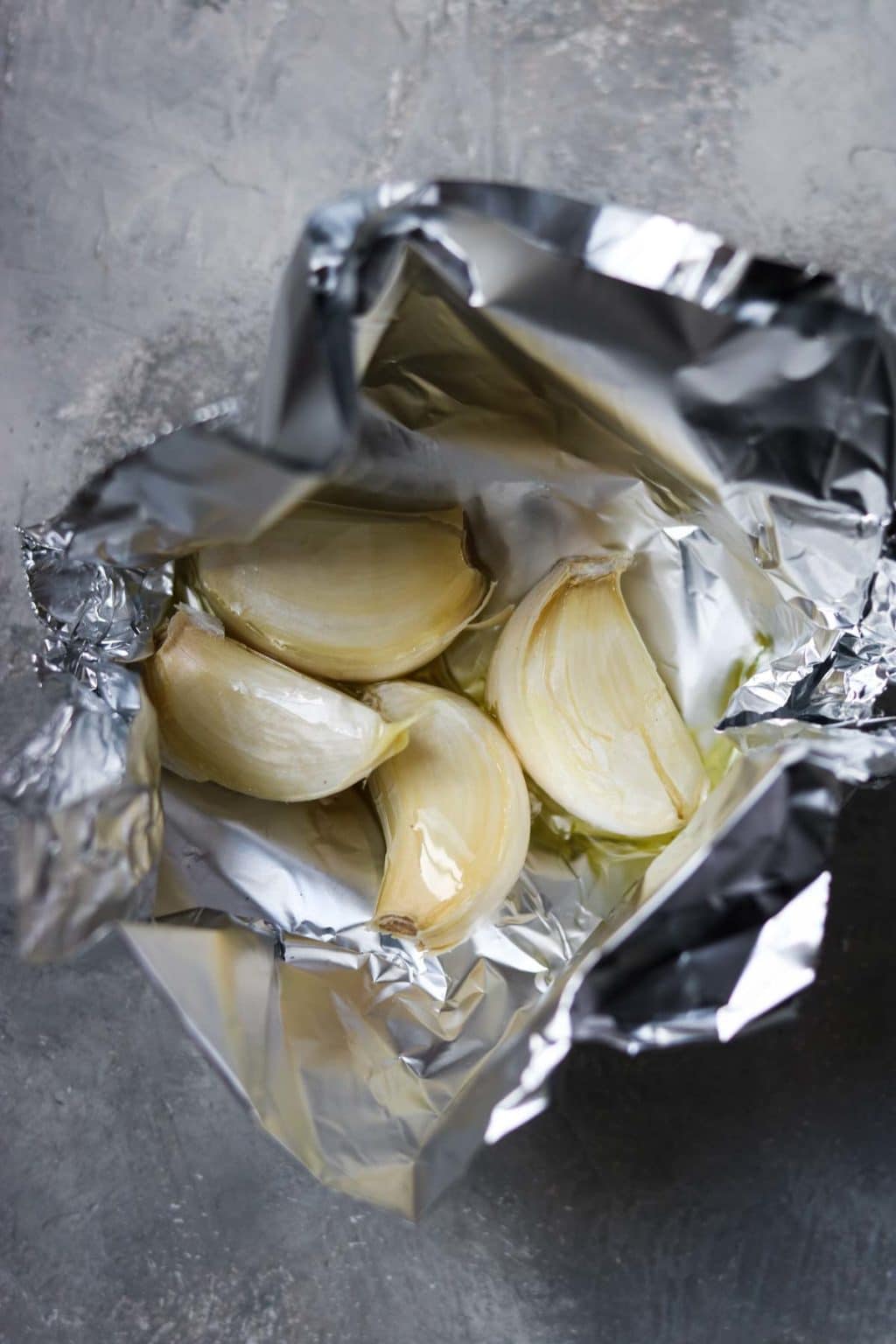 roasted garlic in a foil packet