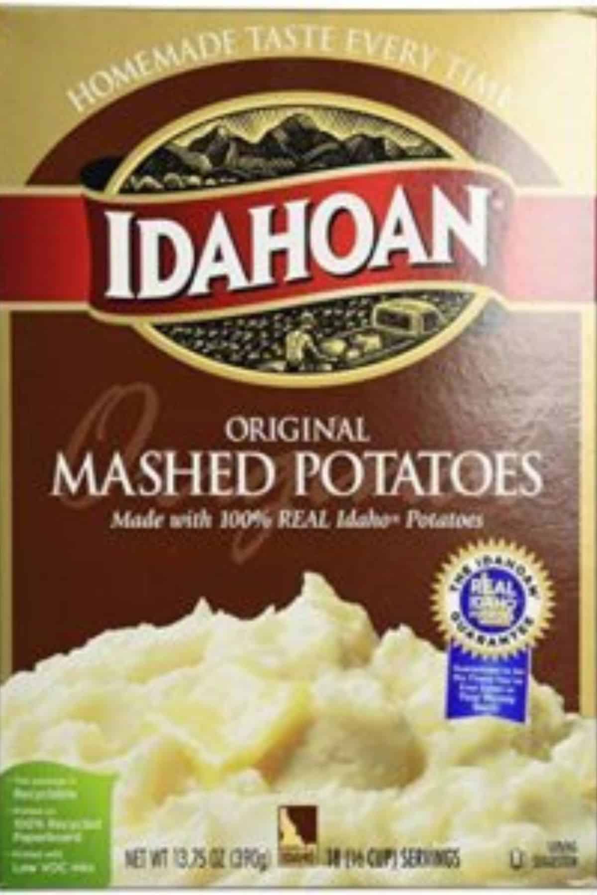 a box of Idahoan potato flakes