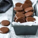 A basket of homemade thin mint cookies