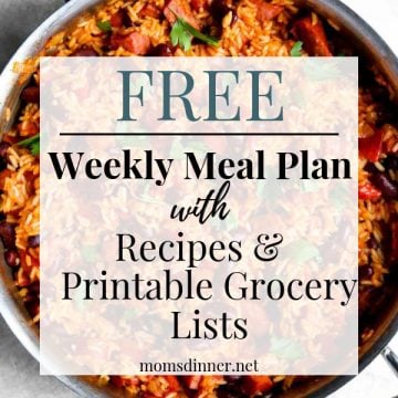 Free Meal Plan with Grocery List