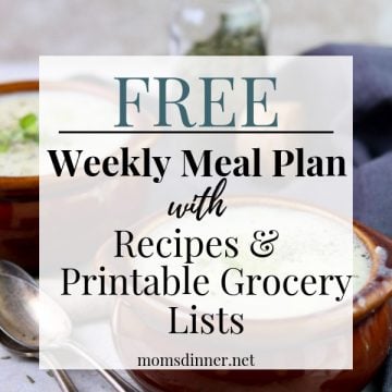 meal plan with grocery list pin image