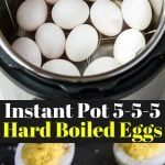 eggs in the instant pot and deviled eggs with text overlay