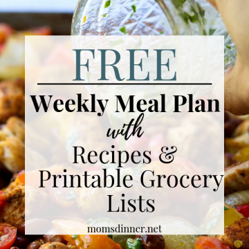 Free Meal Plan with grocery list pin image