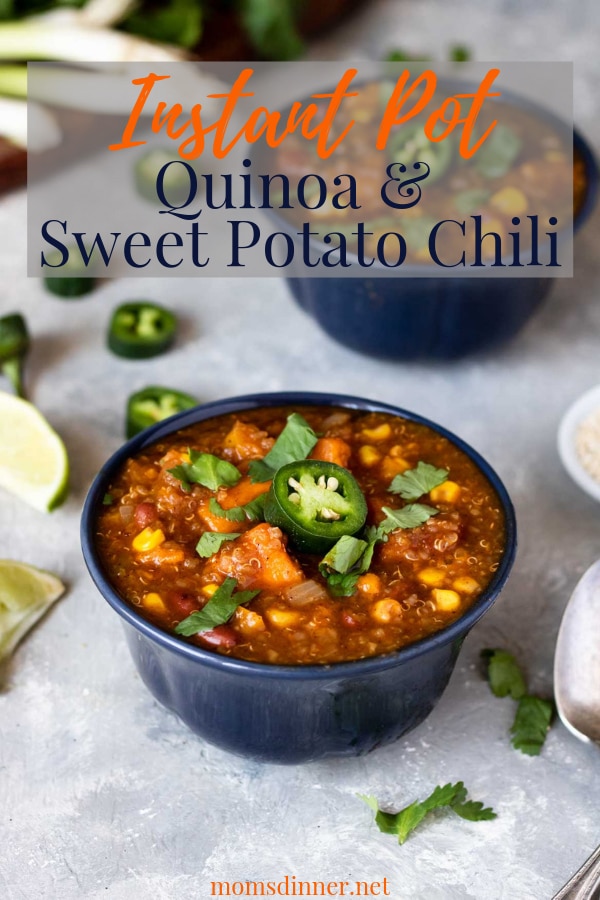 Instant Pot Quinoa Sweet Potato Chili Pinterest Image