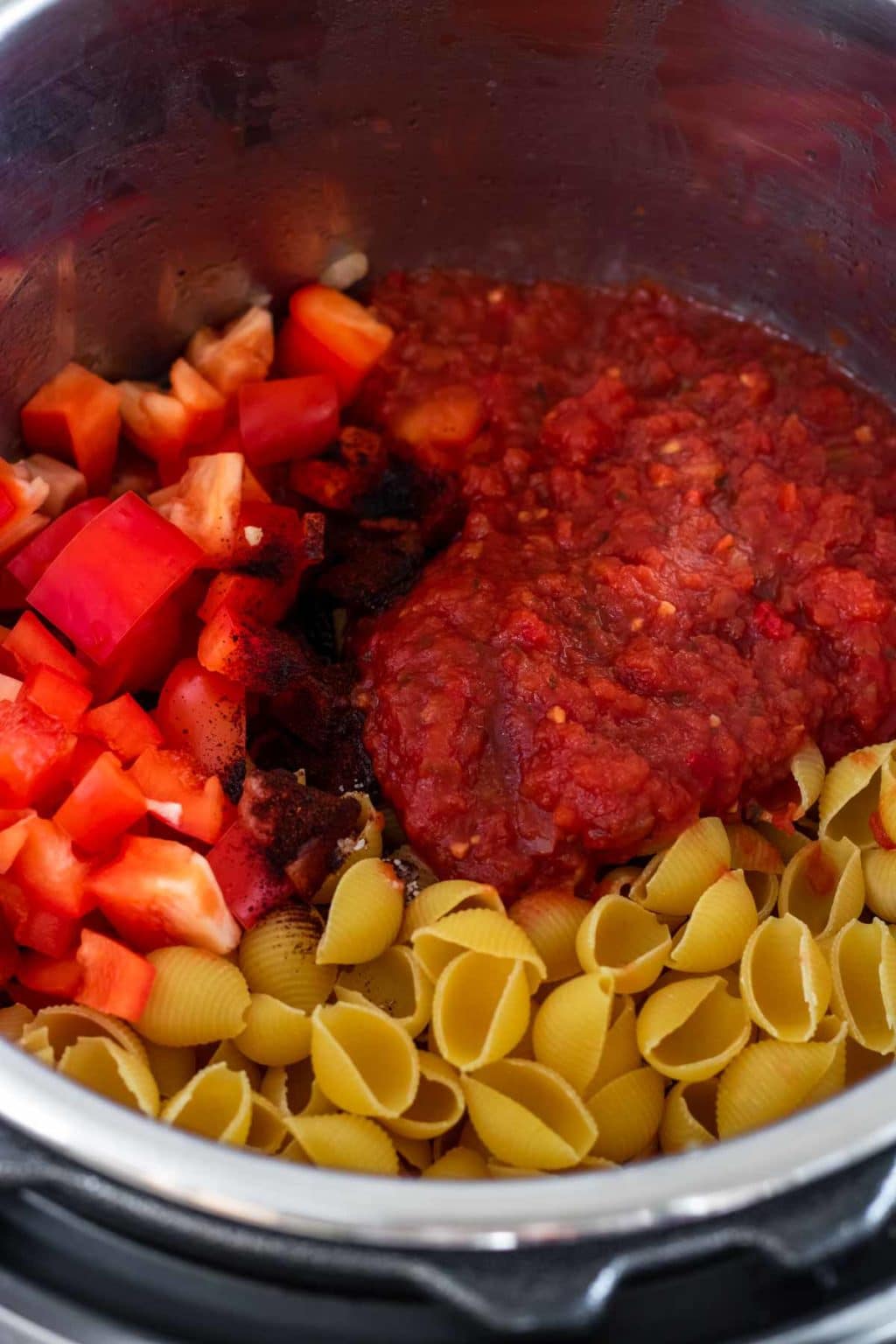Taco Pasta ingredients in the Instant Pot