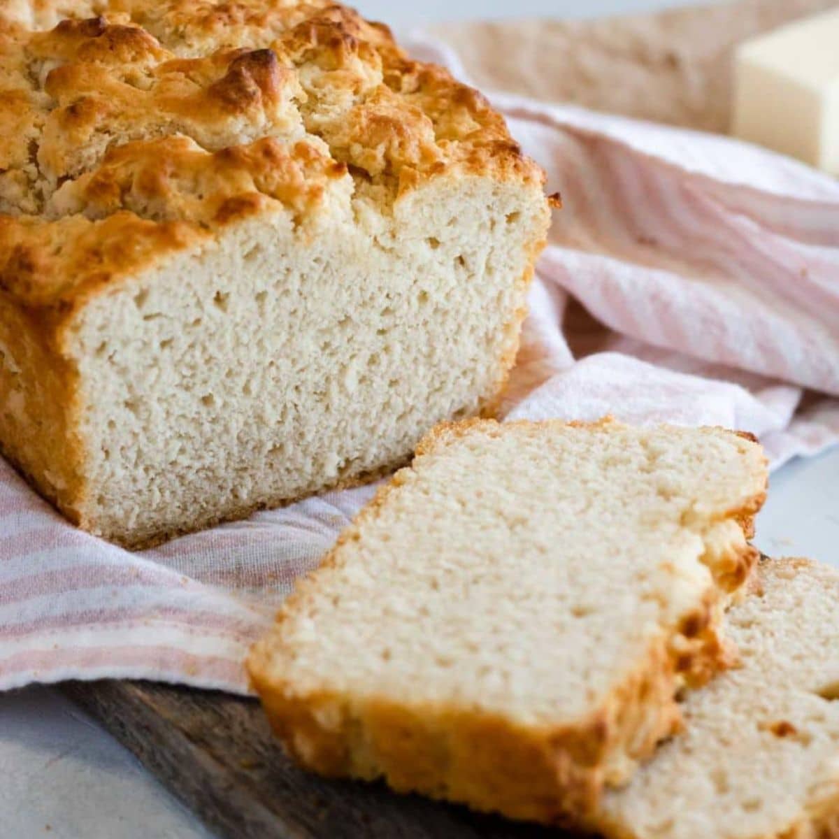 beer bread cut into slices