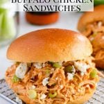 Instant Pot Buffalo Chicken Sandwich Pin Image