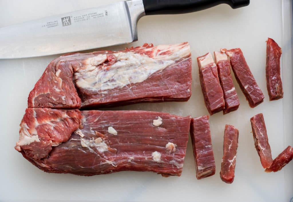 how to cut flank steak against the grain for tenderness