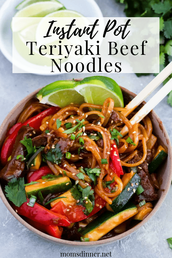 Instant Pot Teriyaki Beef Noodles Pinterest Image