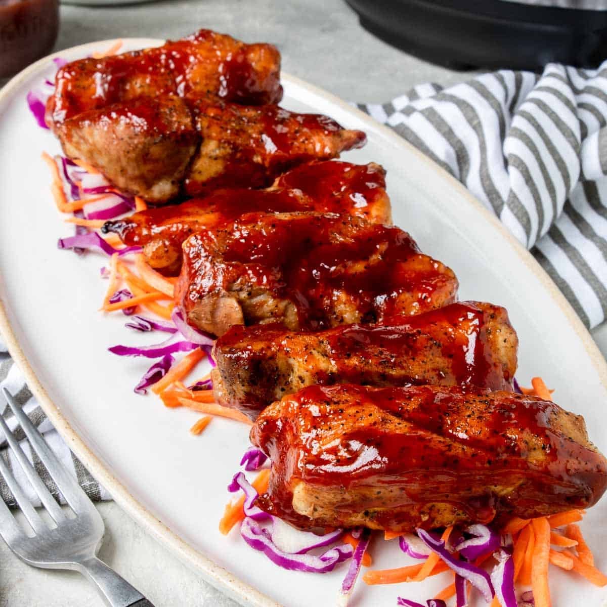 a plate of Instant Pot Country Style Ribs