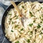 Creamy Chicken and Noodles with pinterest text