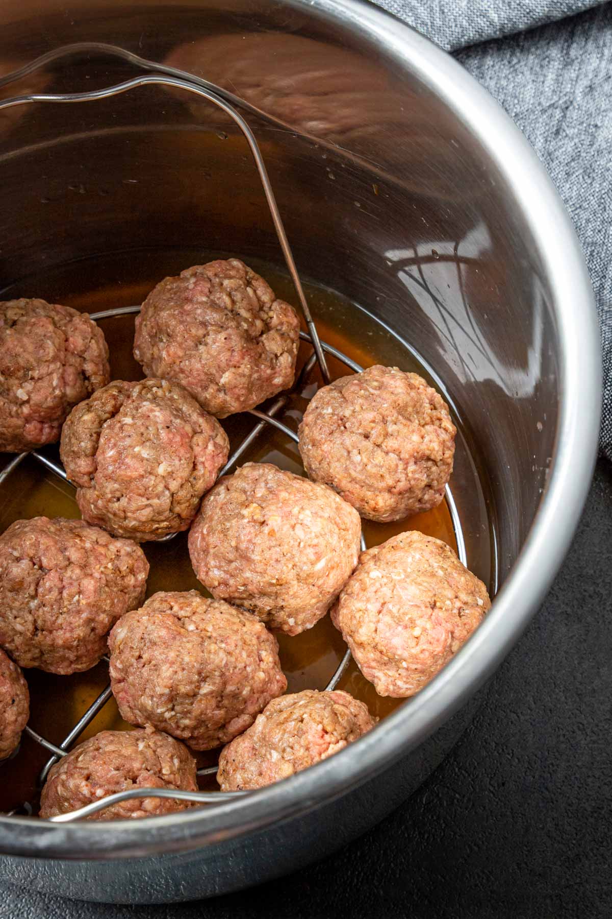 BBQ Meatballs in an Instant Pot being prepared to cook
