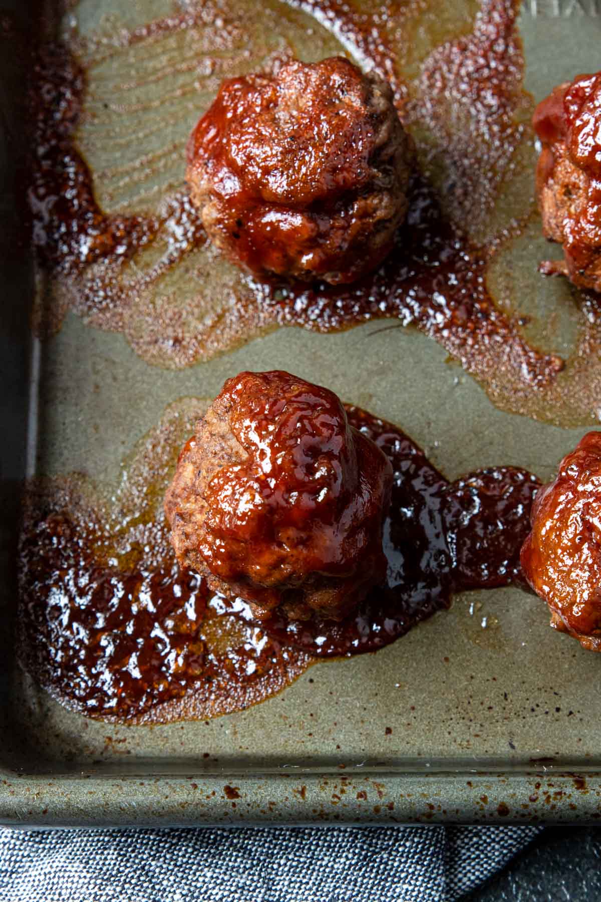 Meatballs covered in BBQ Sauce