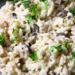 Instant Pot Mushroom Risotto on a plate