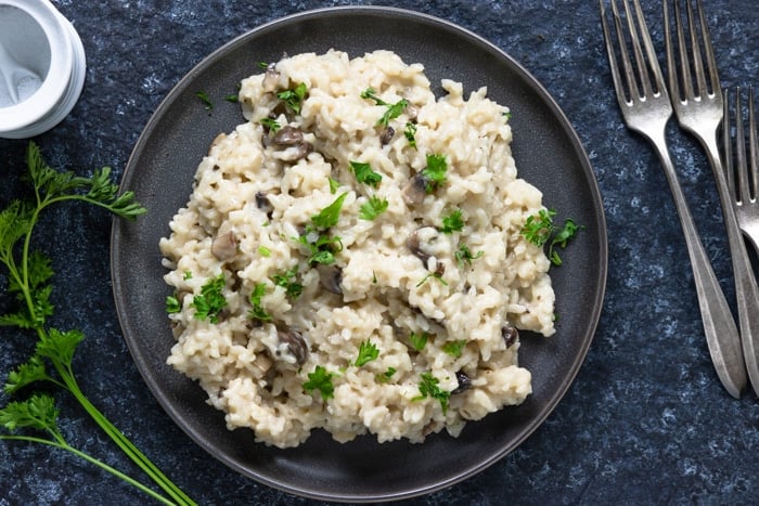 Mushroom Risotto on a plate