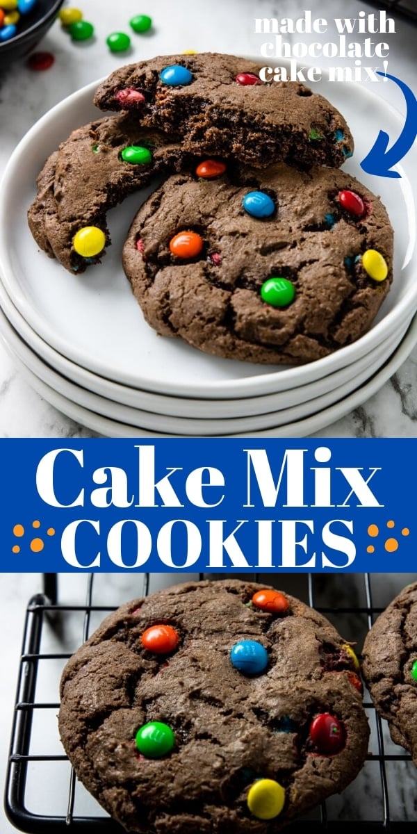 Chocolate Cake Mix Cookies with M&M's - Mom's Dinner