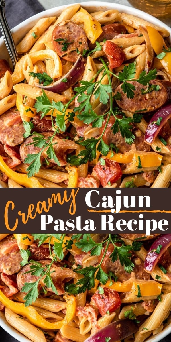 Creamy Creamy Cajun Pasta with Beef Sausage with Sausage & Peppers- Mom ...