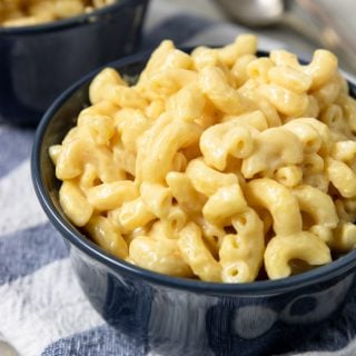 pressure cooker mac and cheese in a bowl