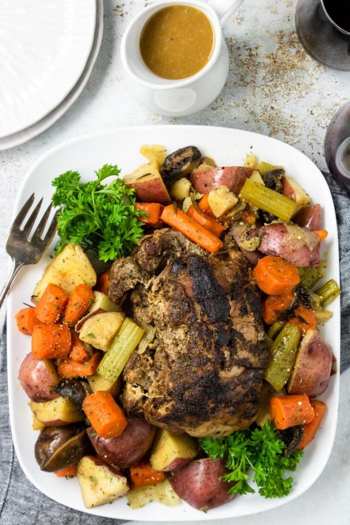 Instant Pot Pork Roast with Vegetables & Gravy | Mom's Dinner