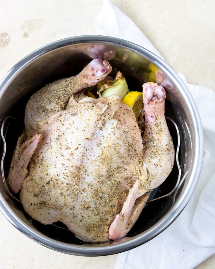 seasoned whole chicken in the instant pot