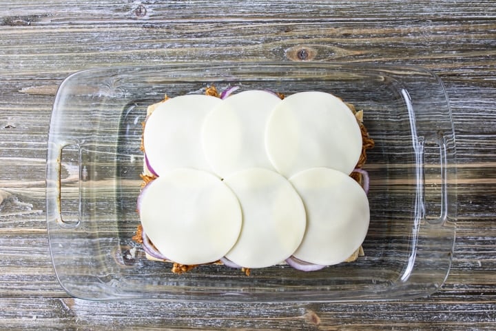 Provolone cheese on top of the slider sandwiches